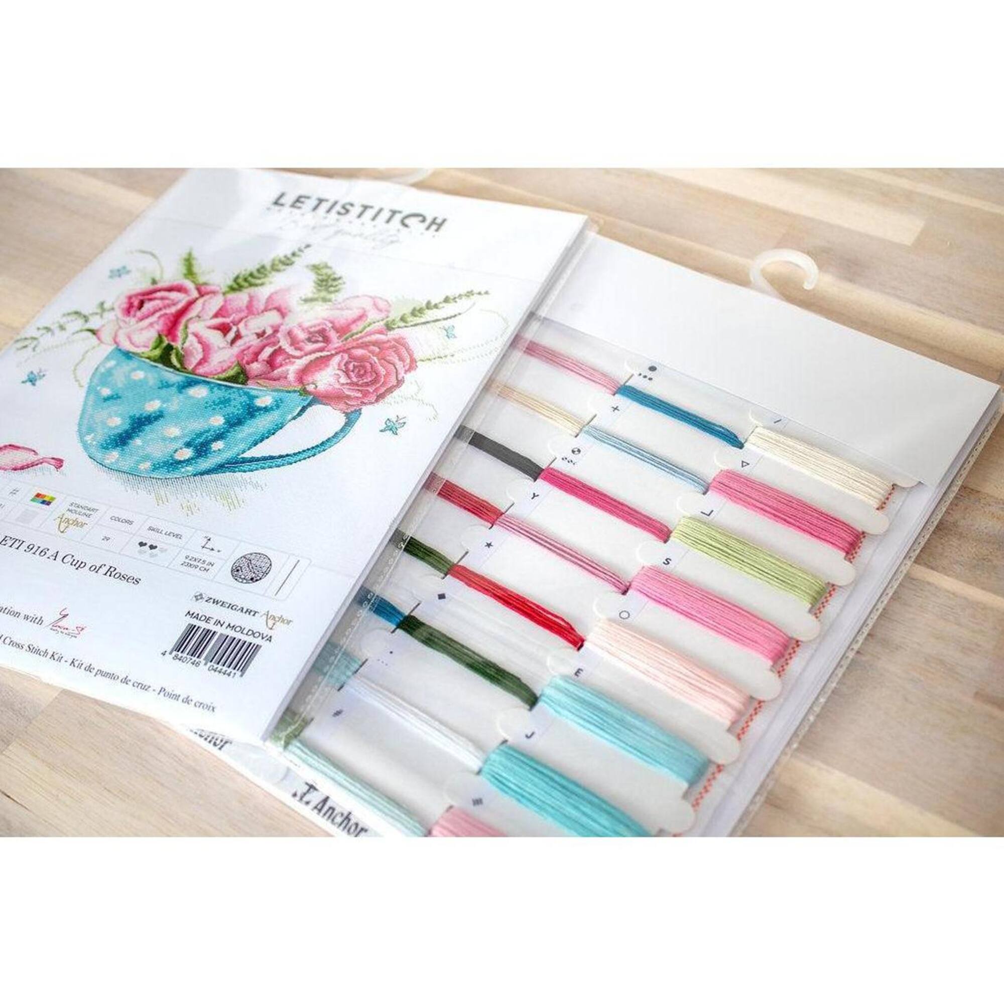 Letistitch A Cup Of Roses Counted Cross Stitch Kit